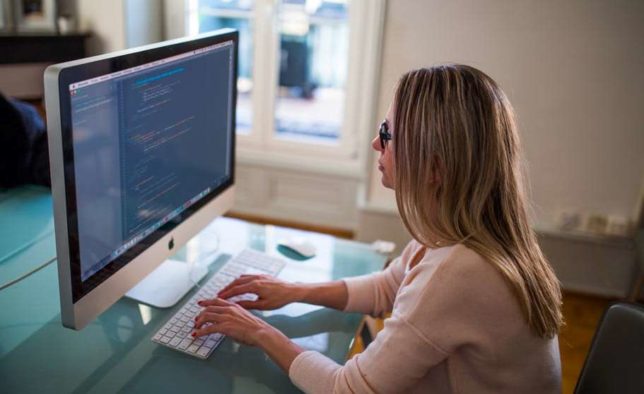 woman working